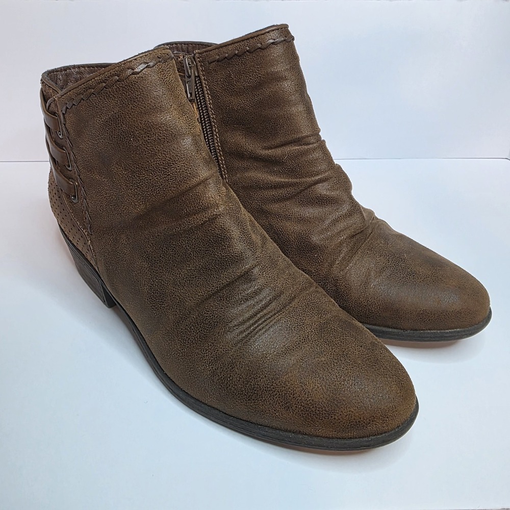 brown faux leather Baretraps Guenna ankle booties Size 7 1/2 M - Picture 7 of 7